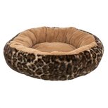 Trixie hondenmand leo soft rond pluche bruin / panterprint