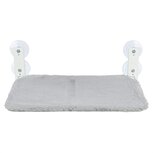 Trixie hangmat voor aan raam opvouwbaar pluche / mesh wit / grijs