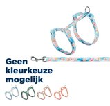 Trixie kattentuigje met riem flower power motief assorti