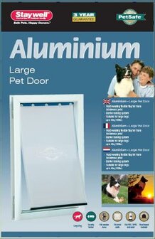 Petsafe hondenluik tot 45 kg aluminium wit