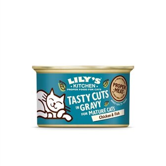 Lily&#039;s kitchen cat mature chicken / fish tasty cuts in gravy