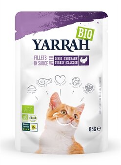 Yarrah cat biologische filets met kalkoen in saus