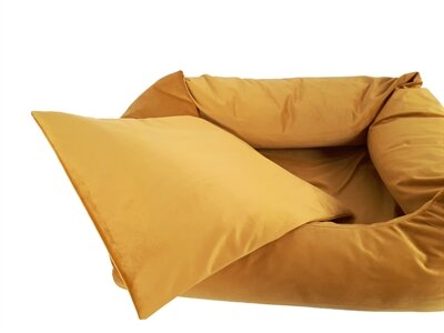 Woefwoef hondenmand velvet geel Nu 80x67cm &euro;59,99