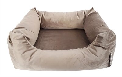 Woefwoef hondenmand velvet taupe Nu 80x67cm &euro;59,95