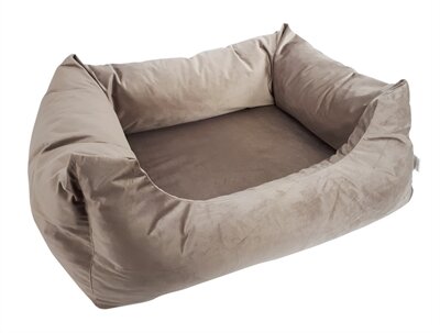 Woefwoef hondenmand velvet taupe Nu 80x67cm &euro;59,95