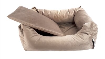 Woefwoef hondenmand velvet taupe Nu 80x67cm &euro;59,95