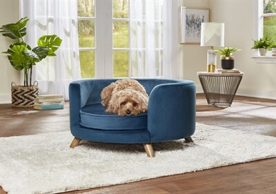 Enchanted hondenmand / sofa rosie peacock blauw 68,5 x 68,5 x 35,5 cm