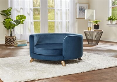 Enchanted hondenmand / sofa rosie peacock blauw 68,5 x 68,5 x 35,5 cm