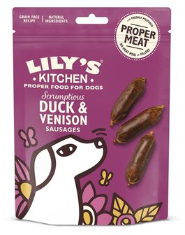 Lily&#039;s kitchen dog scrumptious duck and venison sausages