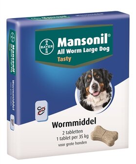 Mansonil grote hond all worm tasty tabletten