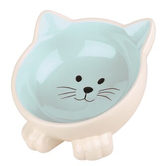 Happy pet voerbak kat orb blauw / creme