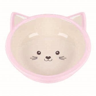 Happy pet voerbak kitten roze / creme