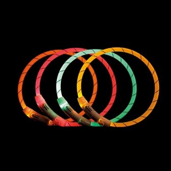 Trixie halsband flash light lichtgevend usb oplaadbaar roze