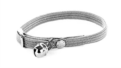 Halsband kat elastisch nylon grijs