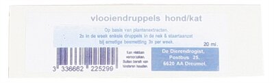 Dierendrogist vlooiendruppel natuurlijke olie basis