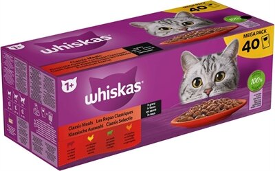 Whiskas multipack pouch adult classic selectie vlees in saus