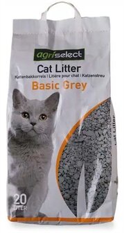Agriselect basic grey kattenbakvulling
