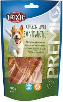 Trixie premio chicken liver sandwich glutenvrij