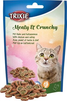 Trixie meaty &amp; crunchy kip / catnip glutenvrij