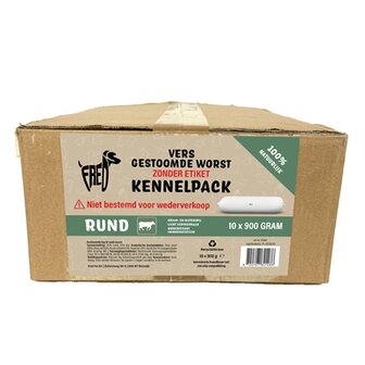 Freds gestoomd vers vlees worst kennelpack rund tarwe en glutenvrij