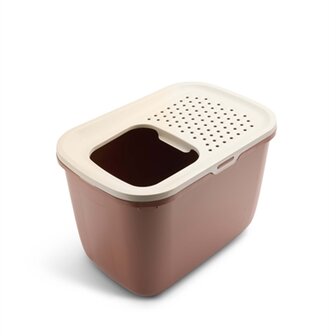 Savic kattenbak hop in champagne roze / terracotta