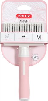 Zolux anah slickerborstel intrekbaar roze / wit