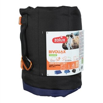 Zolux bivouak hondendeken / slaapzak 2in1 blauw