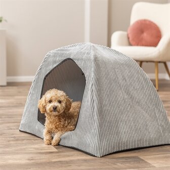 Trixie hondenmand tent jonna vital ribstof lichtgrijs