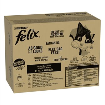 Felix mixed selection in gelei rund / kip / tonijn / zalm