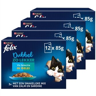 Felix dubbel zo lekker vis selectie in gelei