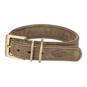 Trixie halsband hond pure leer bruin