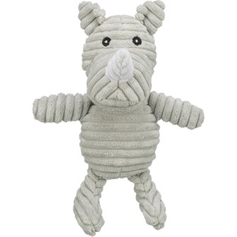 Trixie neushoorn ribstof pluche grijs