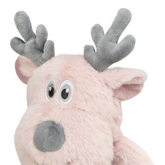 Trixie xmas rendier met touw pluche / katoen roze