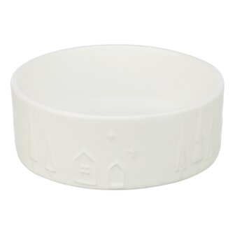 Trixie xmas voerbak hond keramiek wit