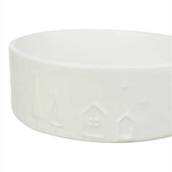 Trixie xmas voerbak hond keramiek wit