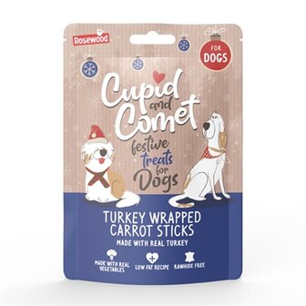Cupid &amp; comet turkey wrapped carrot twists kalkoen / wortel
