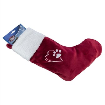 Trixie xmas kerstsok pluche rood / wit