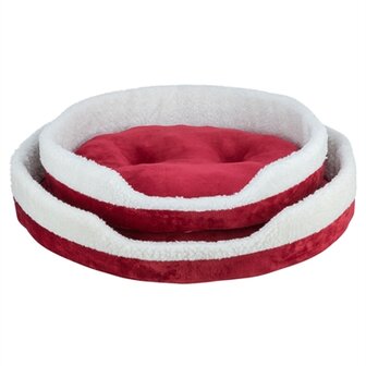 Trixie xmas hondenmand nevio rond rood / wit