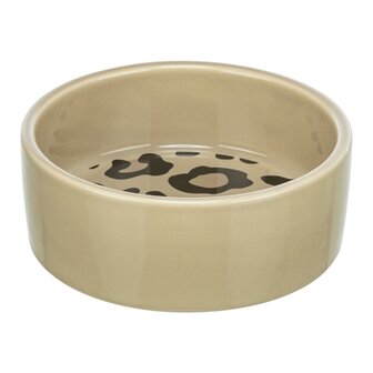 Trixie voerbak / drinkbak leo kat keramiek panterprint assorti