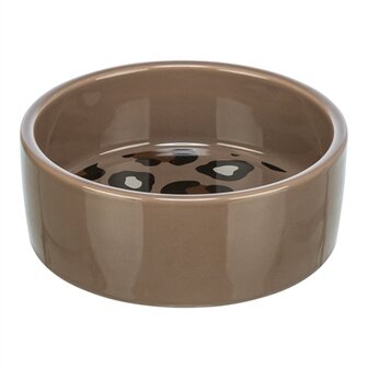 Trixie voerbak / drinkbak leo kat keramiek panterprint assorti