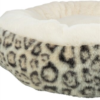 Trixie hondenmand leo soft rond pluche creme / panterprint