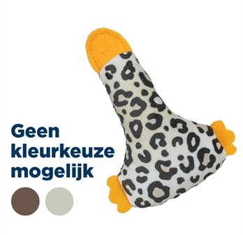 Trixie eend pluche panterprint met kattenkruid / catnip assorti
