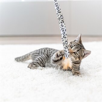 Trixie kattenhengel staart panterprint pluche met kattenkruid / catnip