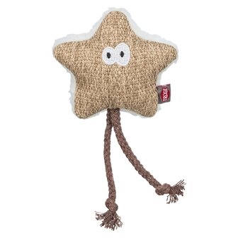 Trixie ster stof / pluche met kattenkruid / catnip wit / beige