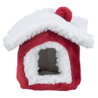 Trixie xmas cuddly cave muis / hamster rood / wit