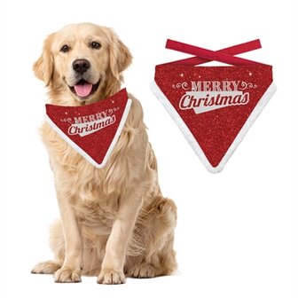 Plenty gifts kerst bandana merry christmas glitter rood