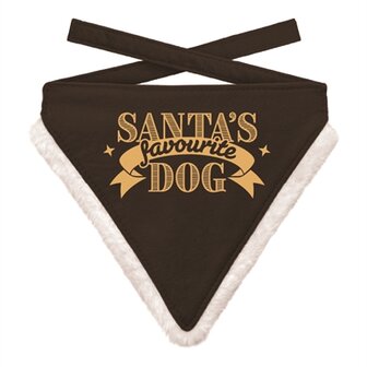 Plenty gifts kerst bandana santa&#039;s favourite dog zwart