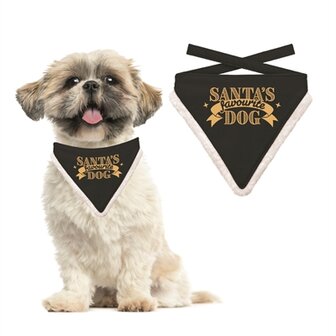 Plenty gifts kerst bandana santa&#039;s favourite dog zwart