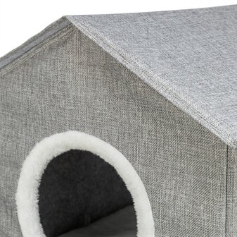 Trixie kattenmand / kattenhuis nora soft 2 verdriepingen lichtgrijs