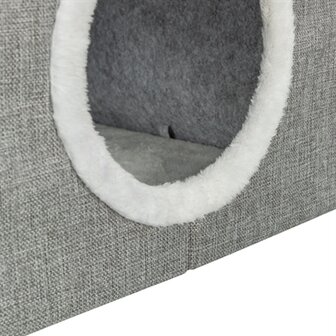 Trixie kattenmand / kattenhuis nora soft 2 verdriepingen lichtgrijs